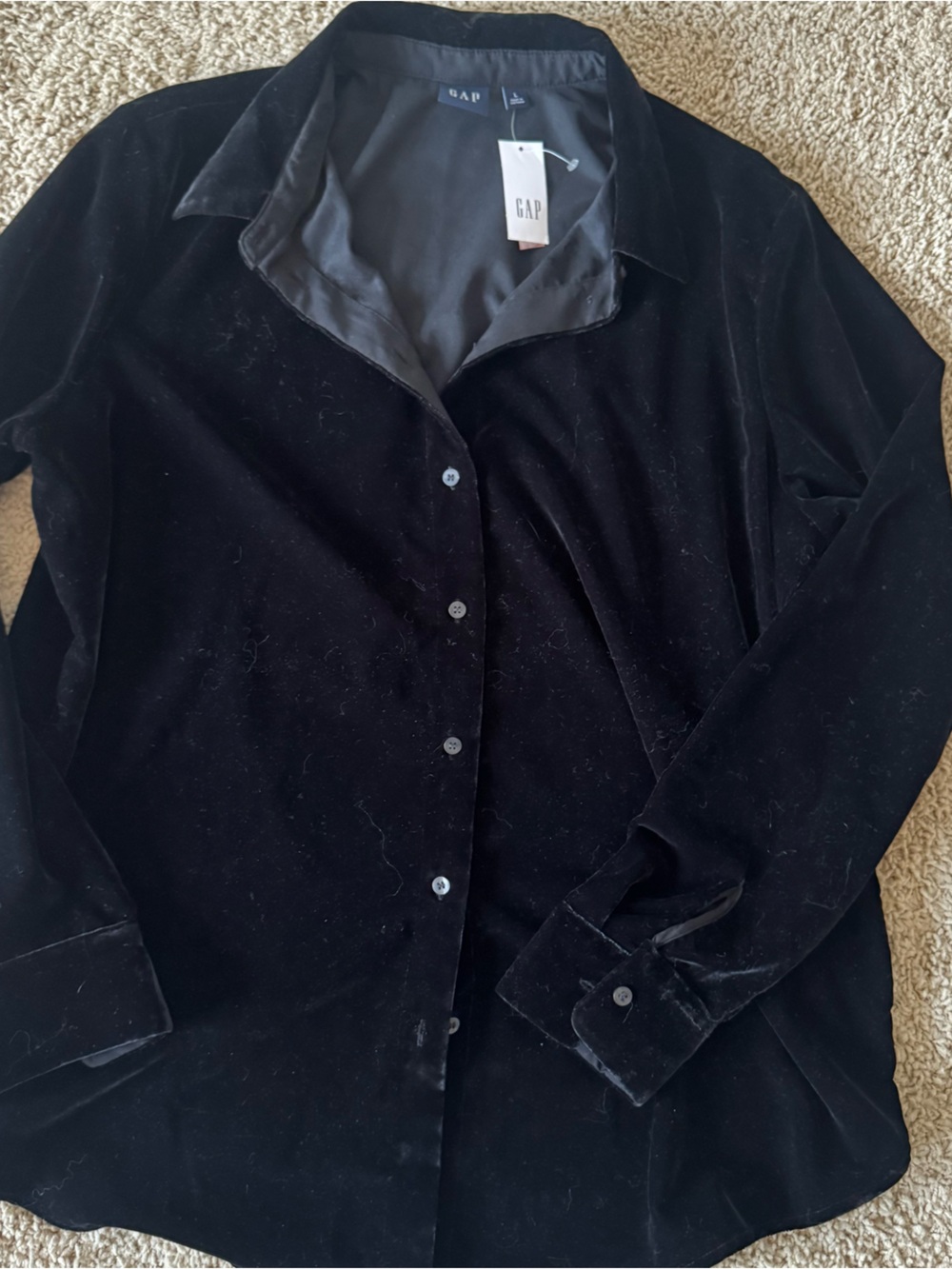 Black Velvet Button Up